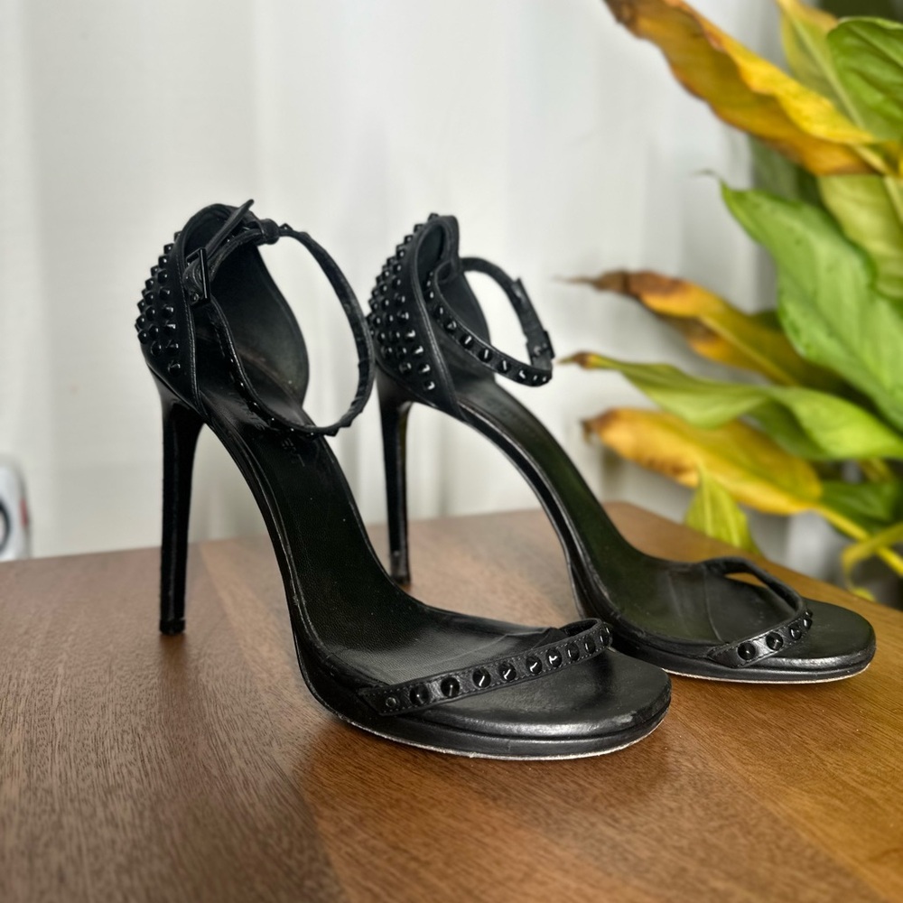 YSL sandals black spike